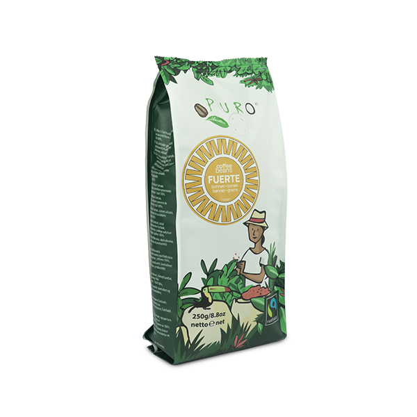 Coffee Puro Fairtr esp beans 250g fuerte