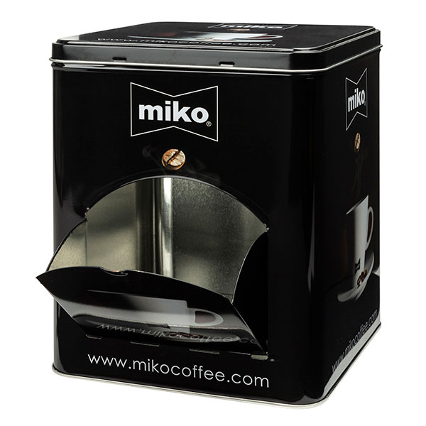 Promo Miko metaltin dispenser with flap