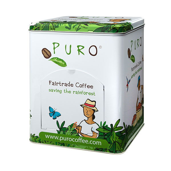 Promo Puro metaltin dispenser with flap