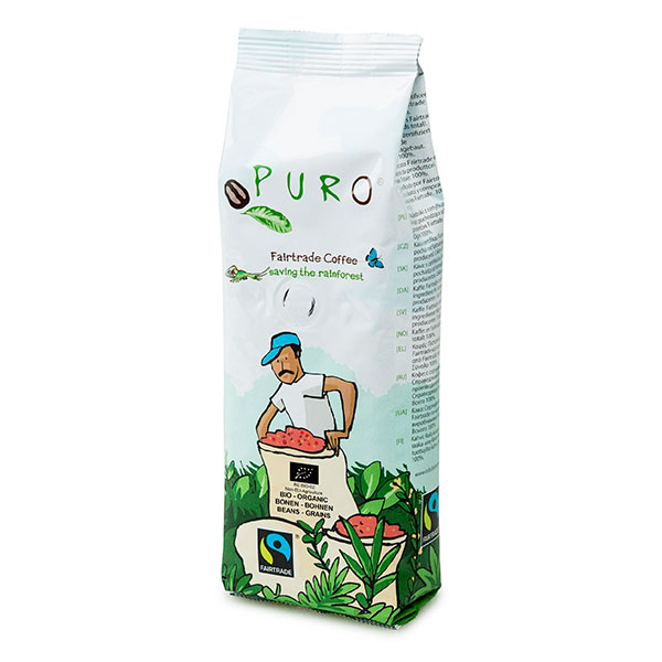 Gift pack Puro F/T org beans 4x250g +cup