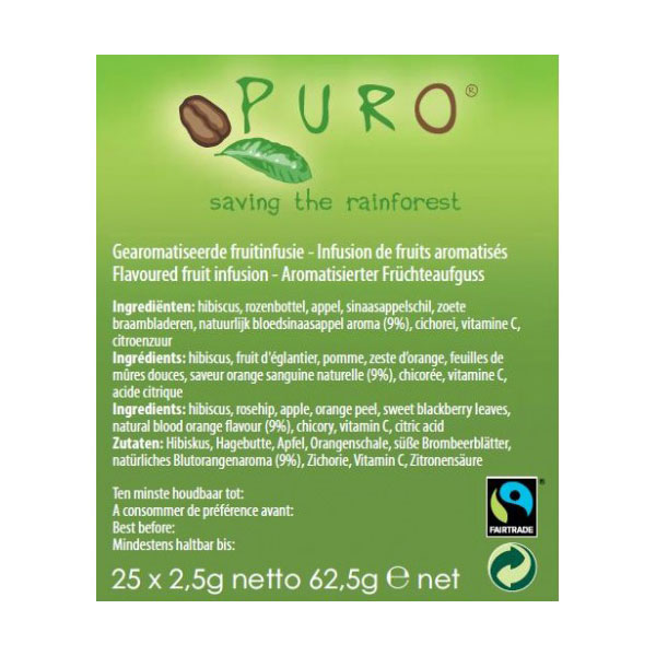 TEA PURO F/T BLOOD ORANGE 25X2,5g