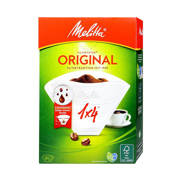 COF FILTERS MELITTA WHITE 1X4 80 PCS/BOX
